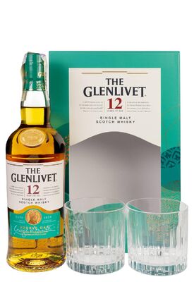 Віскі The Glenlivet 12 y.o. з 2 келихами 40% 0.7 л