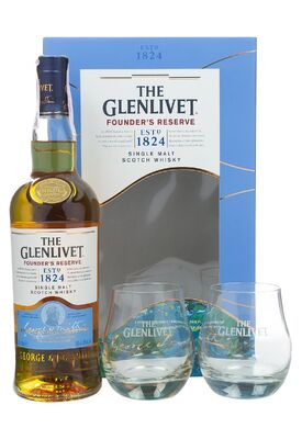 Виски The Glenlivet Founder's Reserve с бокалами 0.7 л